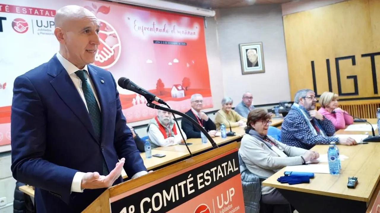 Acto de clausura del comité de la Unción de Jubilados y Pensionistas de la Unión General de los Trabajadores, al que asistirán el vicesecretario general de UGT, Rafael Espartero, la secretaría de política Institucional de la UGT Cristina Estévez, el secretario general de UGTCyL, Óscar Lobo, el secretario provincial, Enrique Reguero, y el alcalde de León, José Antonio Diez