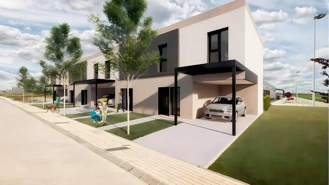 Imagen del proyecto de viviendas unifamiliares para atraer población joven a Valverde de la Virgen.