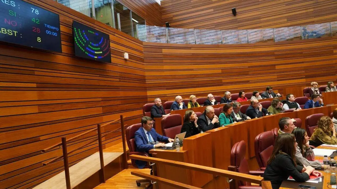 Votación en la segunda jornada del pleno de las Cortes de Castilla y León.