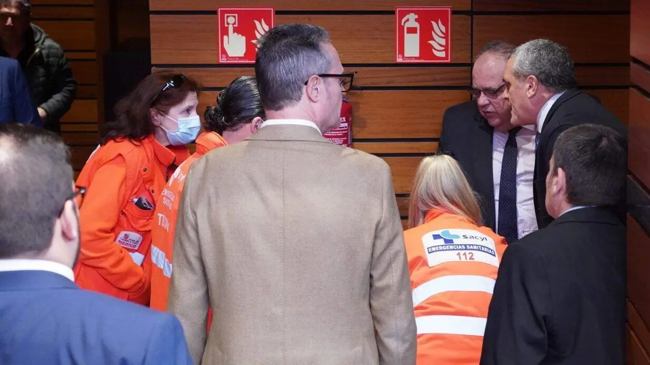 Los servicios m&eacute;dicos asisten a la procuradora socialista Isabel Gonzalo