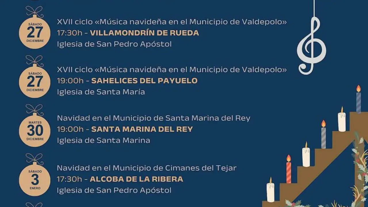 Cartel de los conciertos que realizar&aacute; Escarcha esta Navidad.