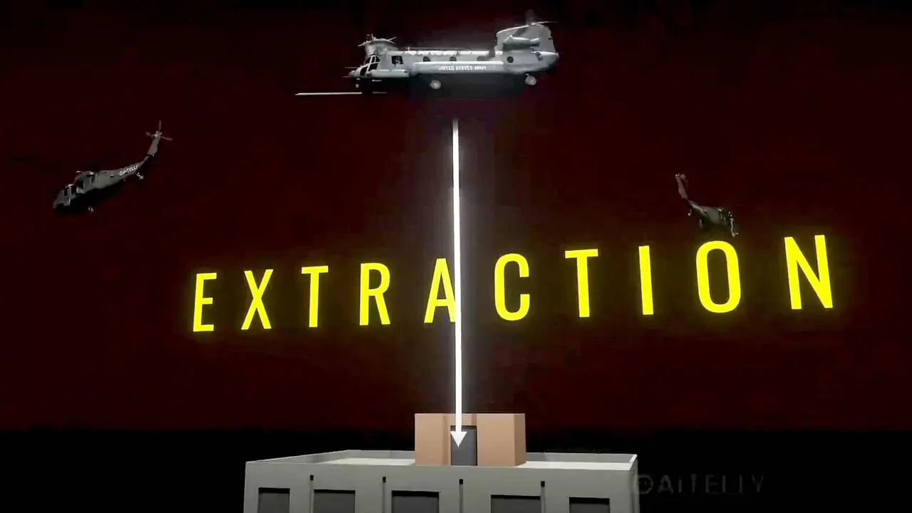 Imagen de la recreaci&oacute;n virtual realizada sobre la operaci&oacute;n de captura de Nicol&aacute;s Maduro.