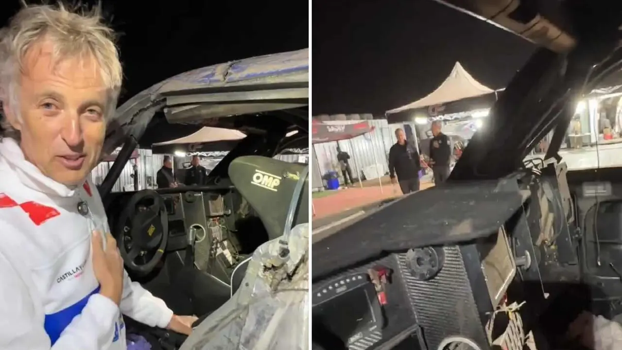 Calleja muestra el enorme impacto que sufri&oacute; su veh&iacute;culo y c&oacute;mo las medidas de seguridad permitieron que salvara la vida.