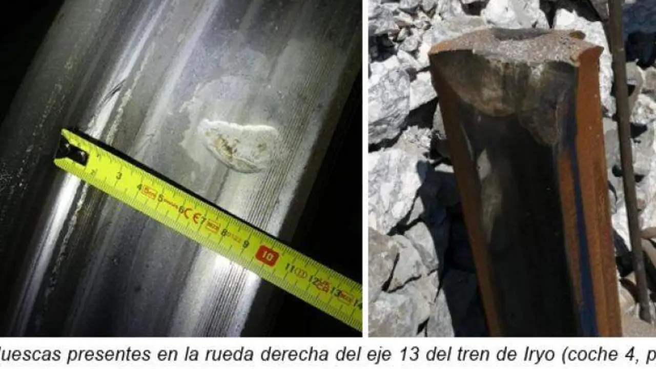 Muescas en las ruedas recogidas en el informe.