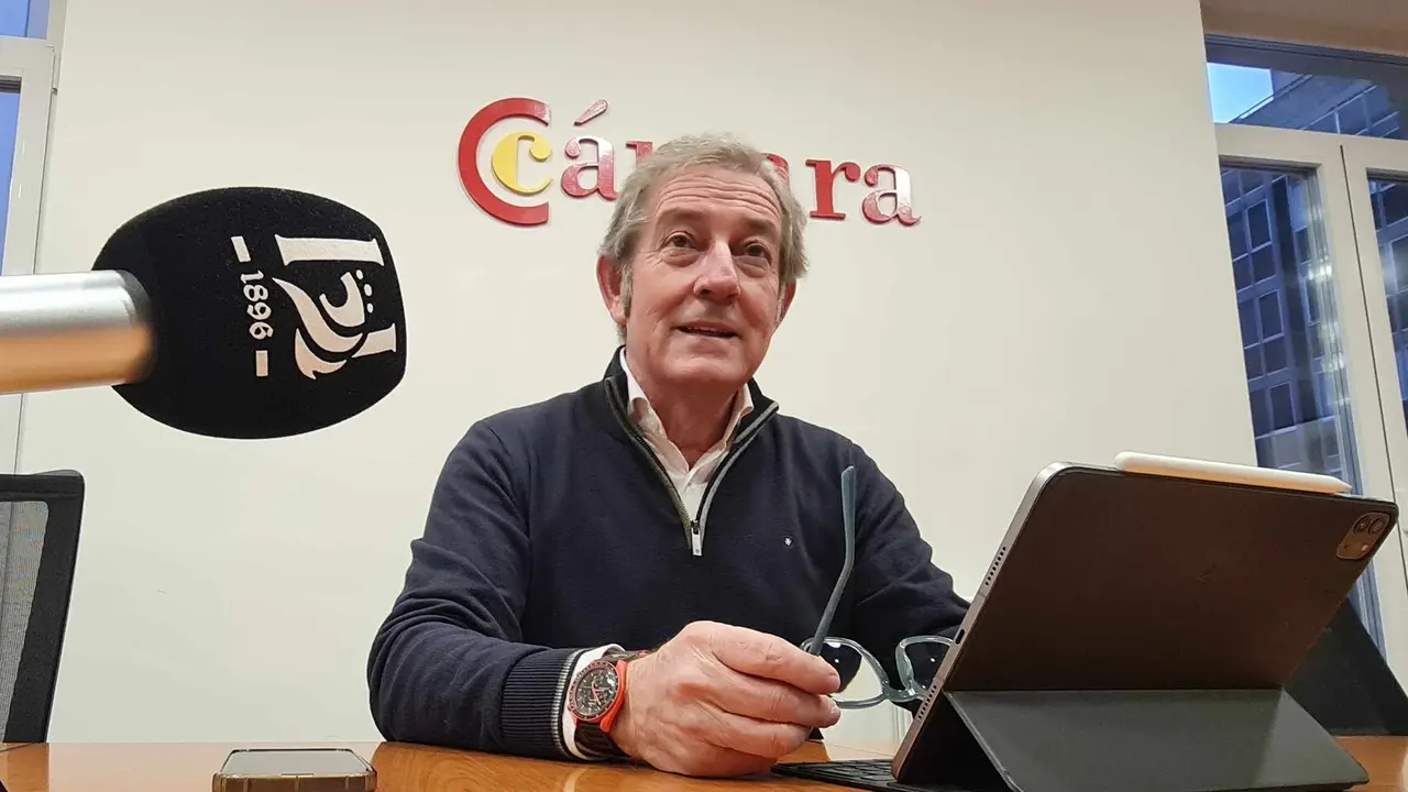 Javier Vega, presidente de la C&aacute;mara de Comercio, durante su entrevista con Heraldo de Le&oacute;n.
