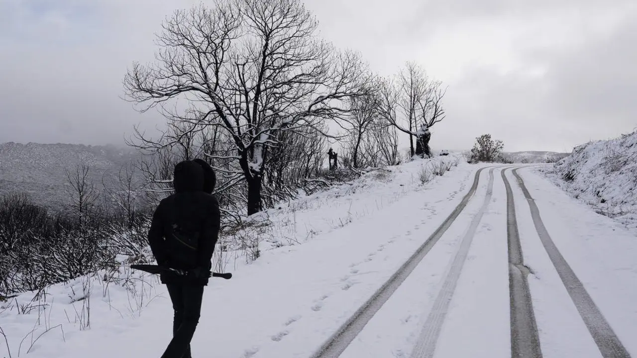 Temporal de nieve en el paraje natural de Las M&eacute;dulas (Le&oacute;n)