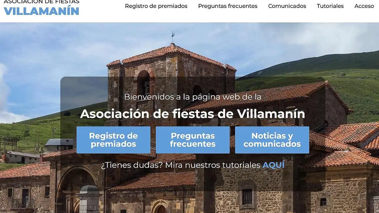 Imagen de la web habilitada por la comisi&oacute;n de fiestas de Villaman&iacute;n.