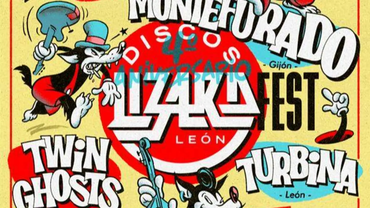 Fragmento del cartel del 5 aniversario de Discos Lizard.