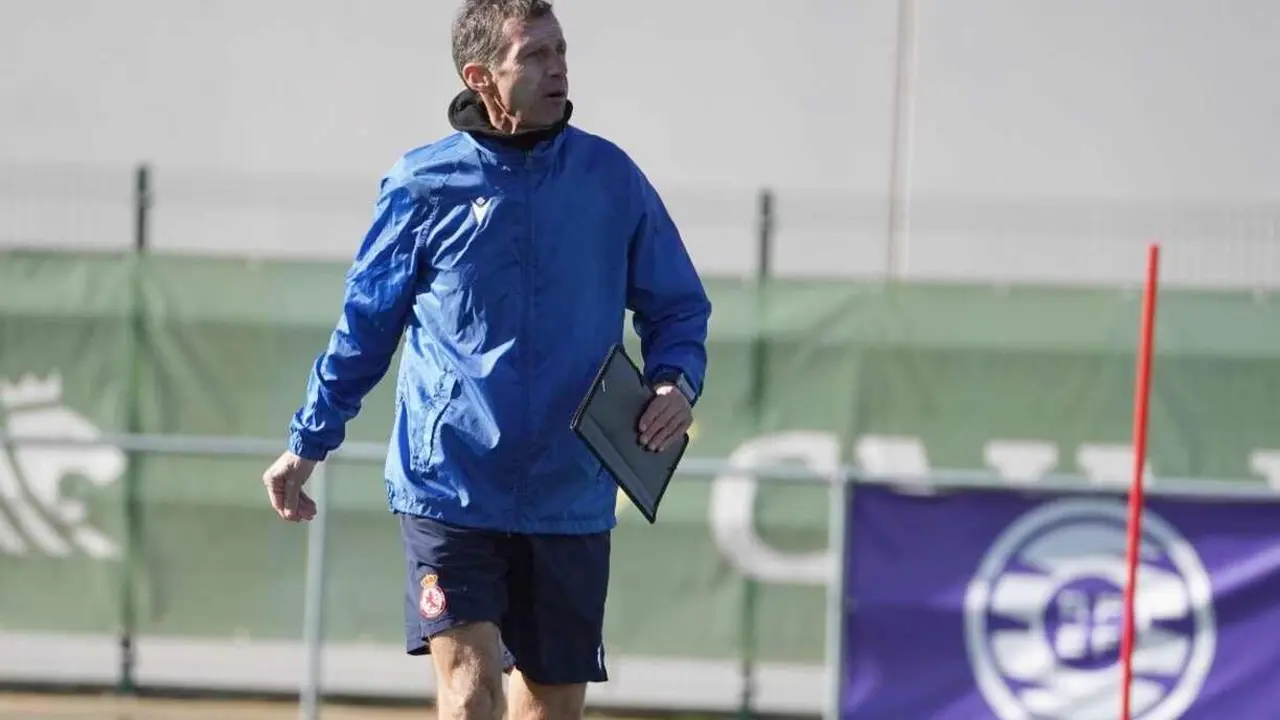 'Cuco' Ziganda, durante el entrenamiento de este jueves.
