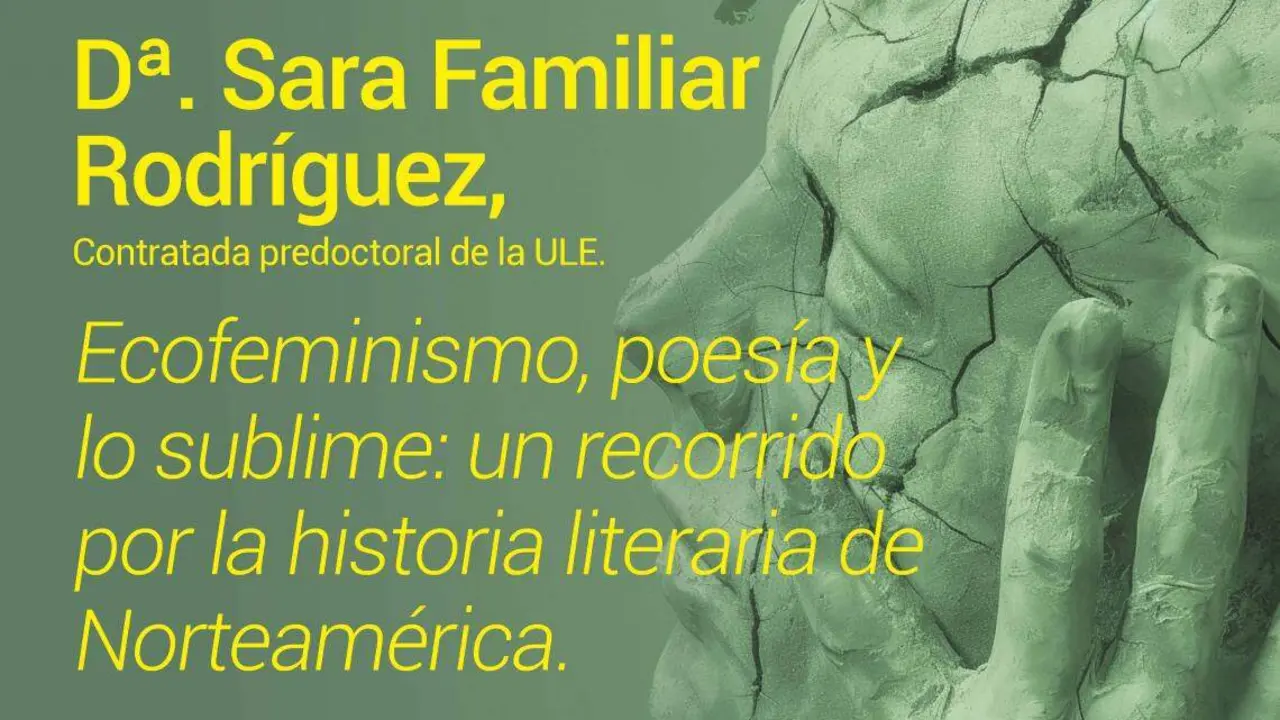 Cartel de la conferencia de Sara Familiar en Sierra Pambley.