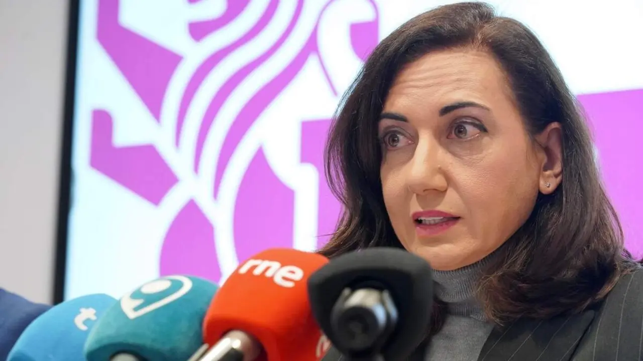 La secretaria general de Uni&oacute;n del Pueblo Leon&eacute;s y candidata a las Cortes de Castilla y Le&oacute;n, Alicia Gallego, y el vicesecretario general de UPL y n&uacute;mero 2 de la lista, Luis Mariano Santos, comparecen para hablar sobre los debates electorales televisados