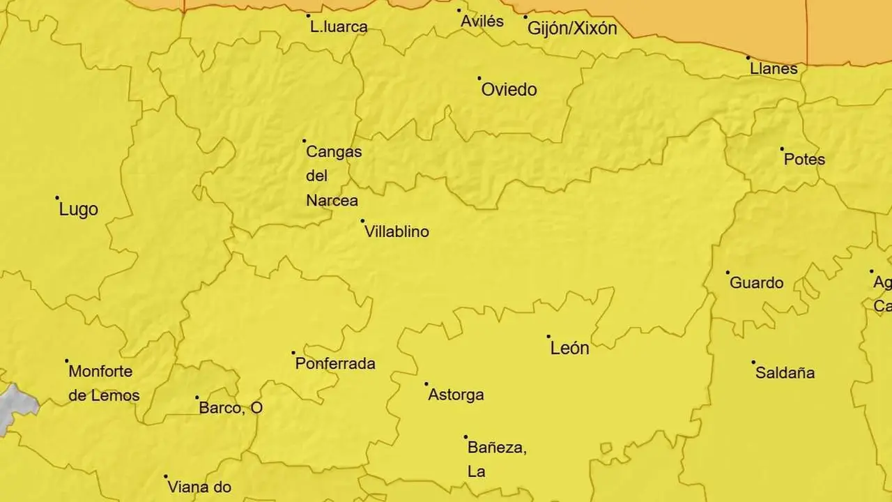 Imagen de la alerta amarilla de Aemet para este mi&eacute;rcoles.