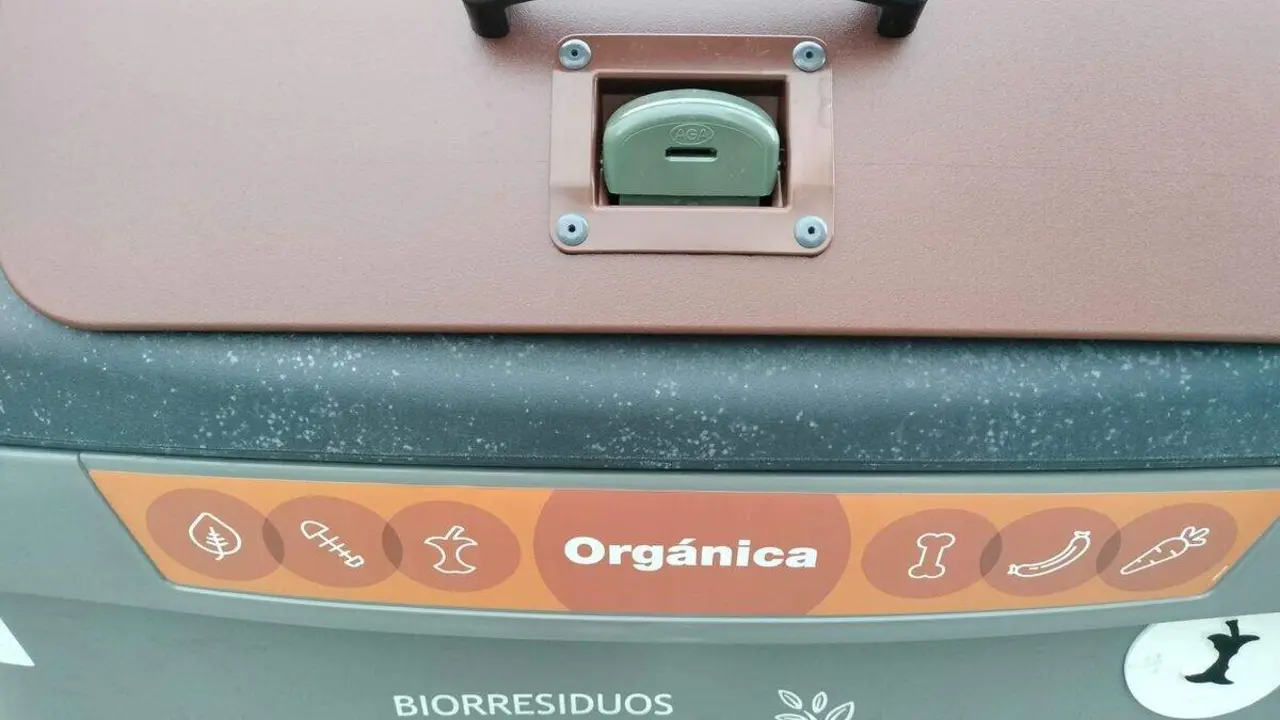 Uno de los nuevos contenedores marrones de Ponferrada.