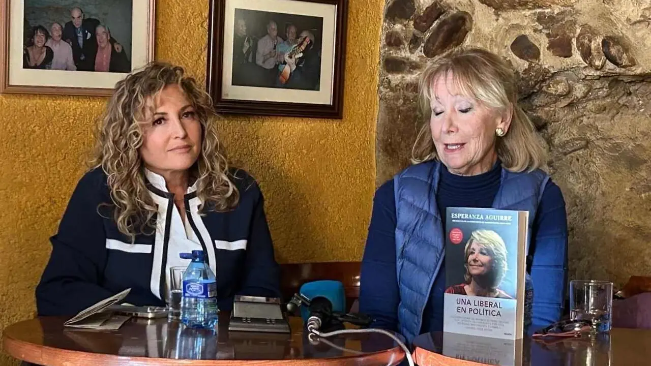 Esperanza Aguirre, durante la presentaci&oacute;n de su libro en Le&oacute;n, este viernes.