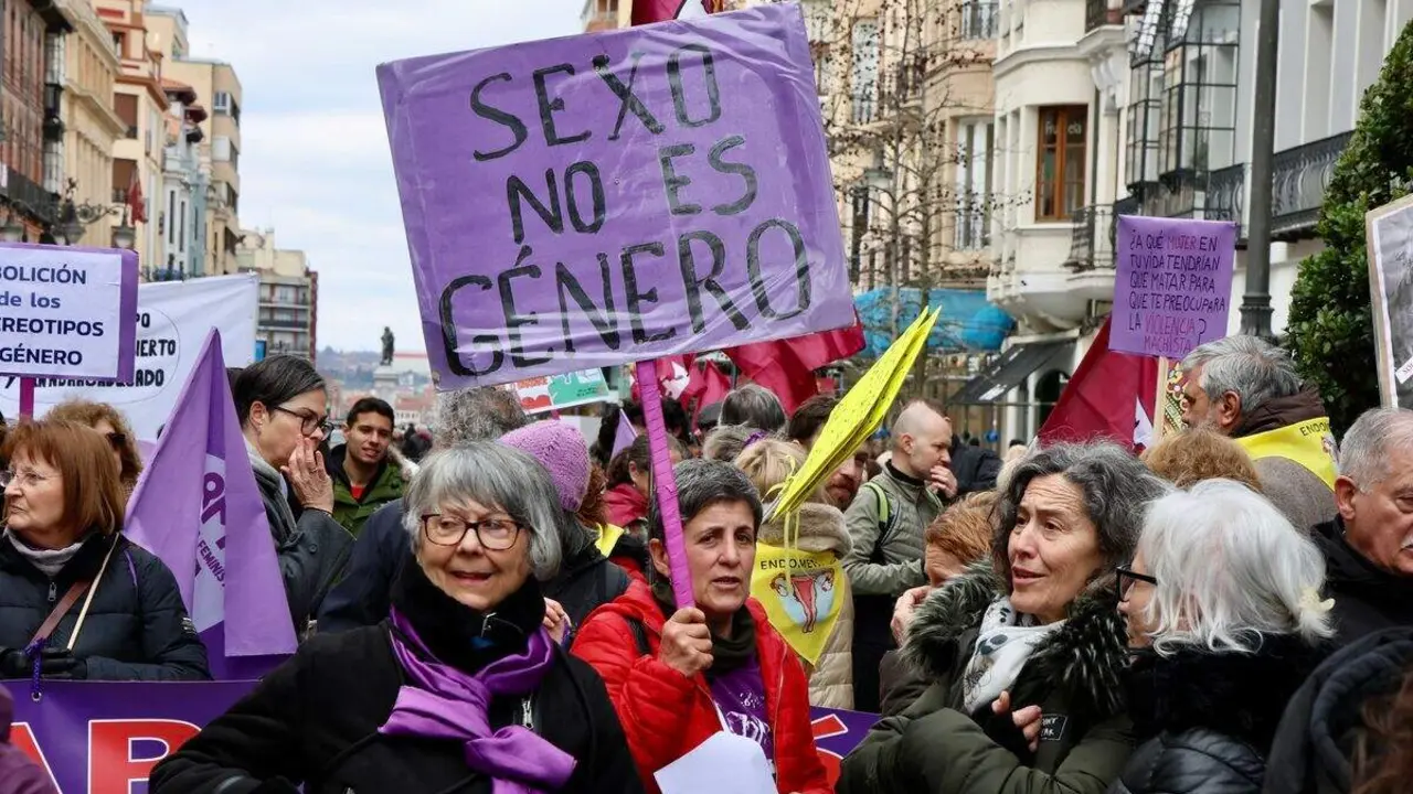 El Movimiento Feminista de Le&oacute;n organiza una manifestaci&oacute;n por el D&iacute;a Internacional de la Mujer. Foto: Campillo.