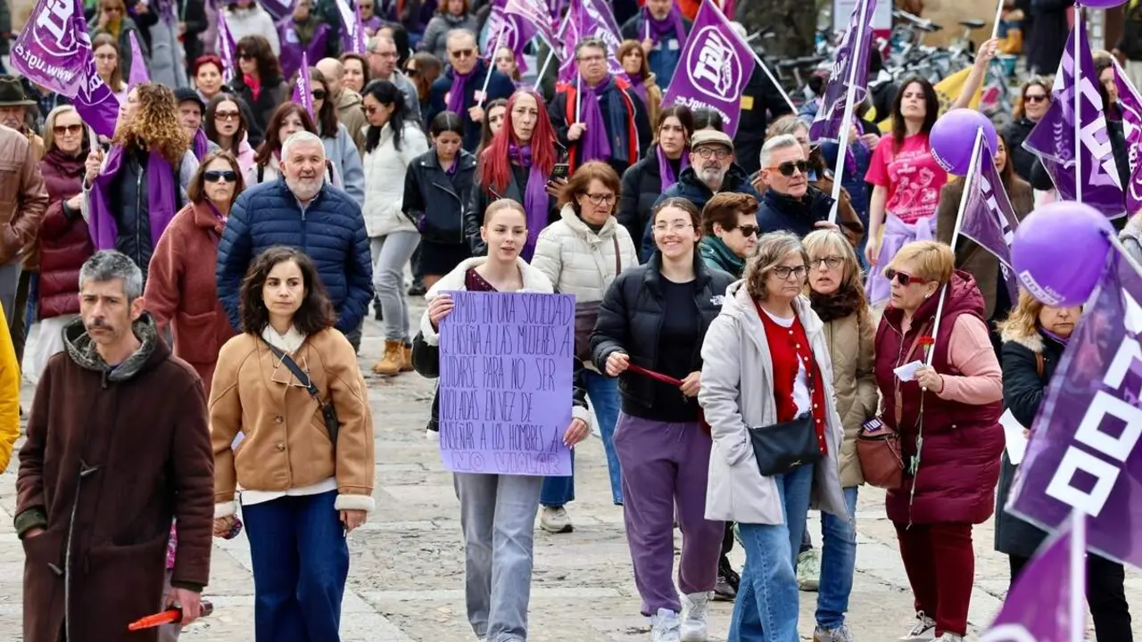 La Comisi&oacute;n 8M organiza una manifestaci&oacute;n en Le&oacute;n por el D&iacute;a Internacional de la Mujer. Foto: Campillo.