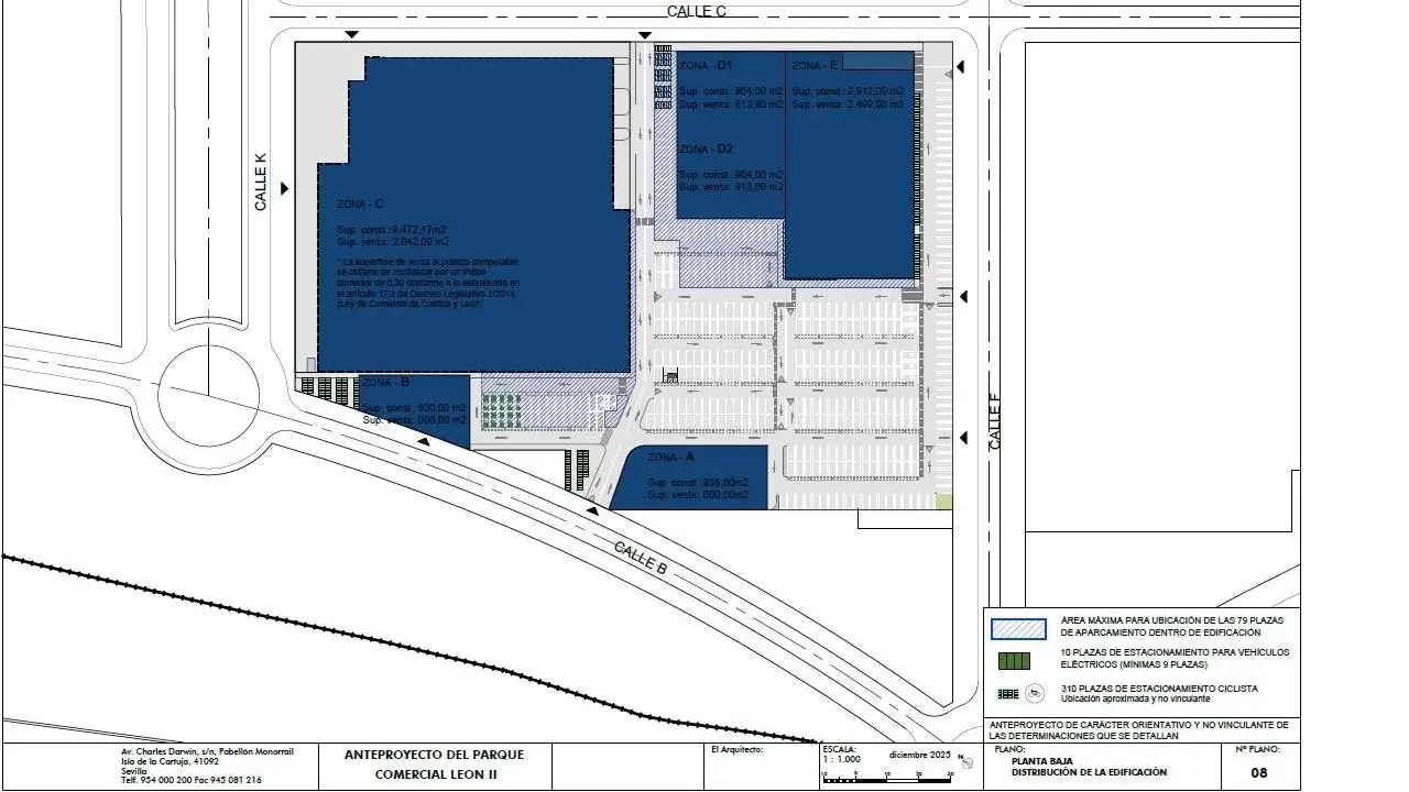 Imagen del plano de desarrollo de la zona a urbanizar en el entorno de la LE-20.