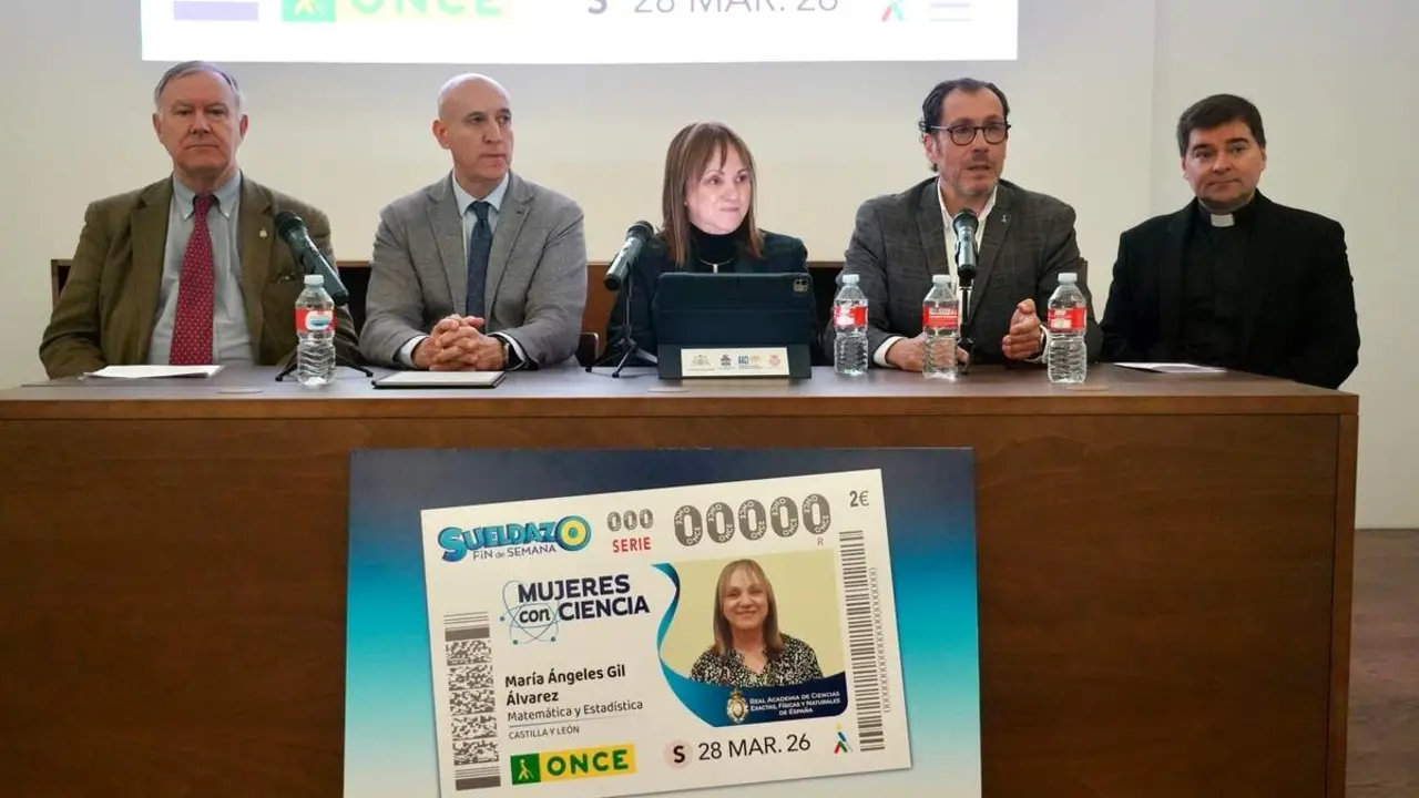 Presentaci&oacute;n del cup&oacute;n de la ONCE dedicado a la matem&aacute;tica M&ordf; &Aacute;ngeles Gil &Aacute;lvarez que pertenece a la serie &lsquo;Mujeres con Ciencia&rsquo;