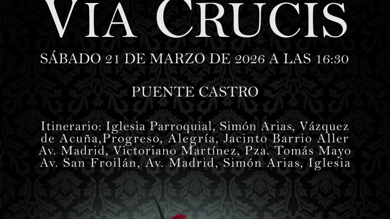 Cartel V&iacute;a Crucis de Puente Castro 2026.