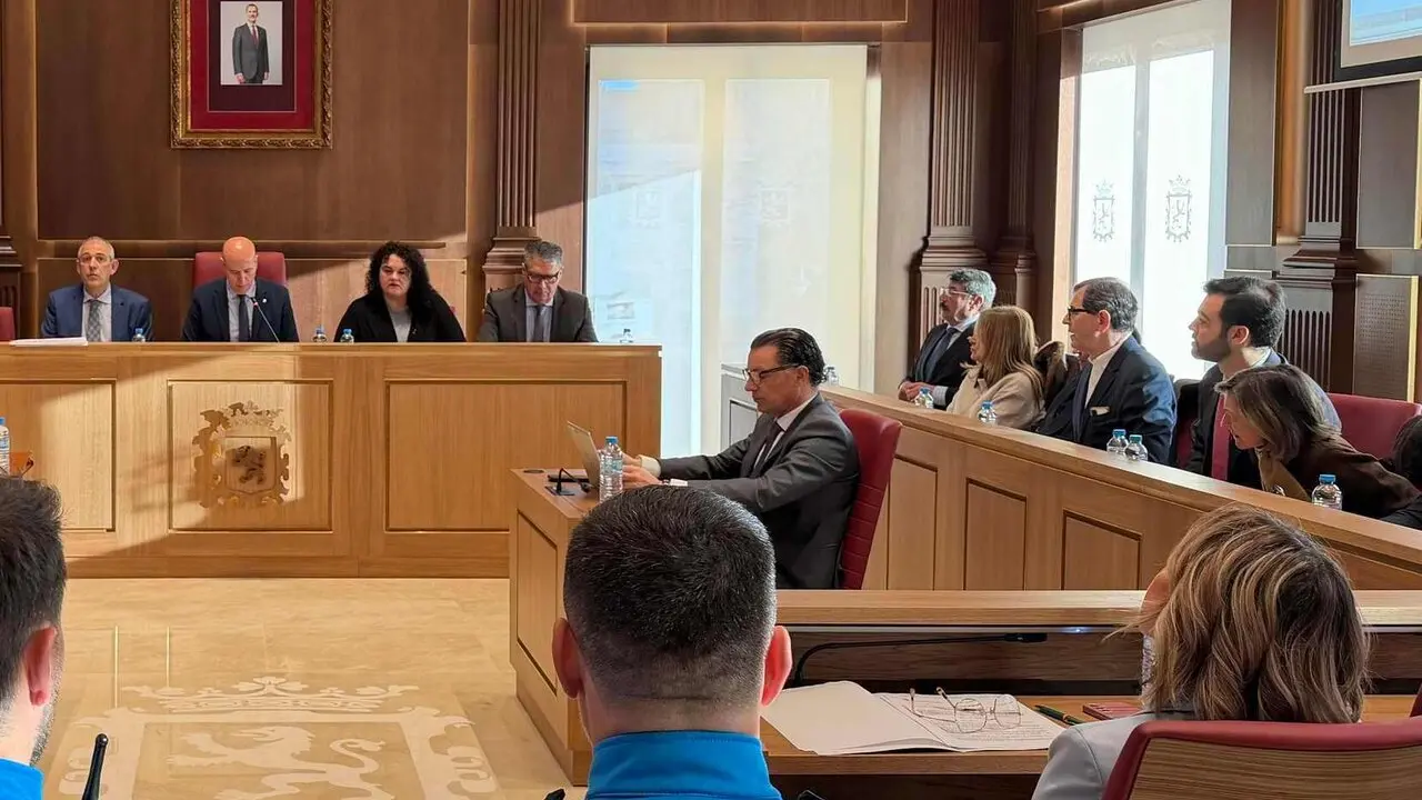 Un instante del pleno celebrado este viernes en el Ayuntamiento de Le&oacute;n.