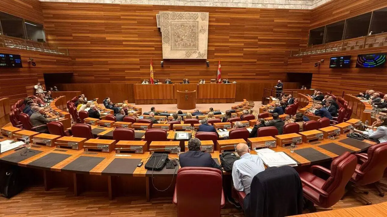 Hemiciclo durante  de las votaciones en la primera jornada del pleno de las Cortes de Castilla y Le&oacute;n