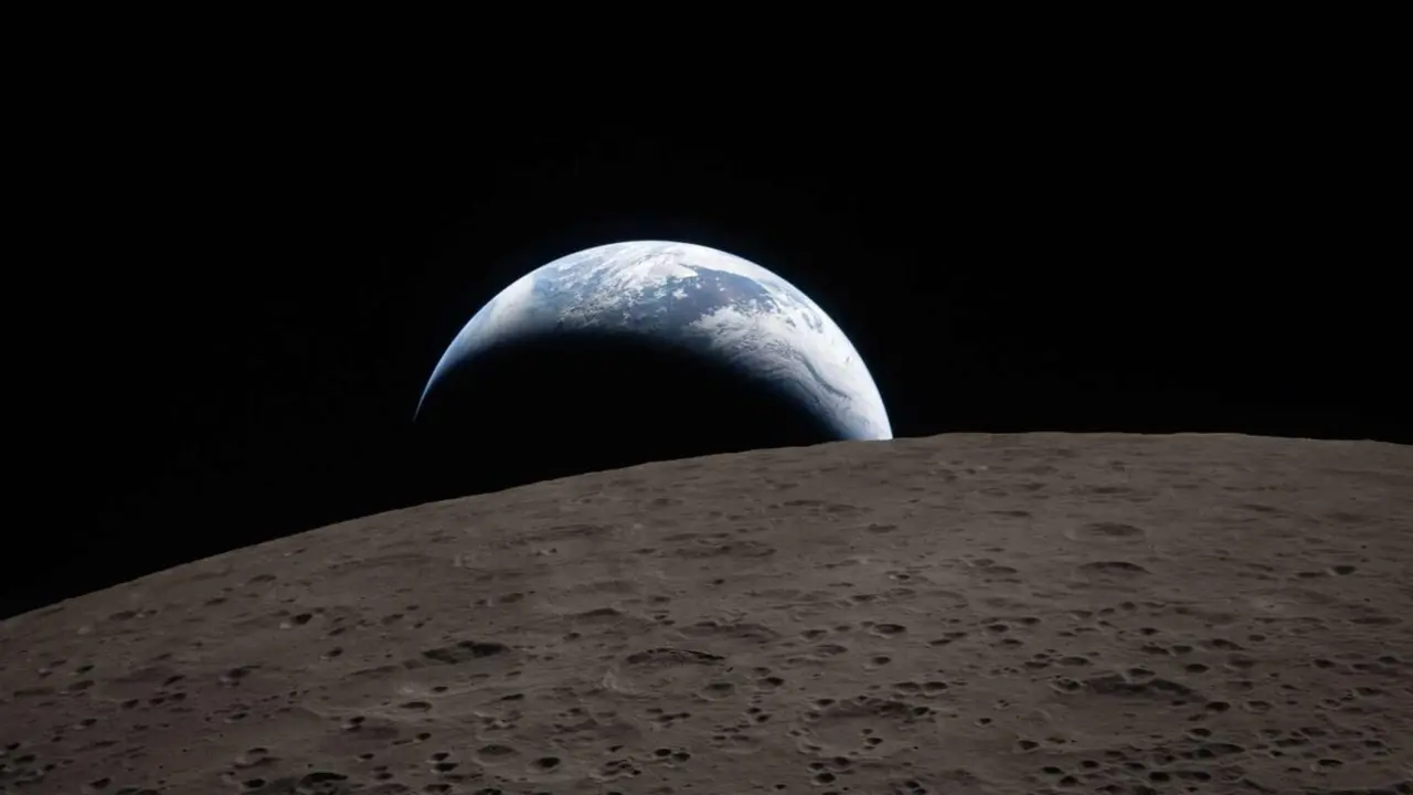 Imagen de la Tierra vista desde la cara Oculta de la Luna y facilitada por la Casa Blanca este martes.