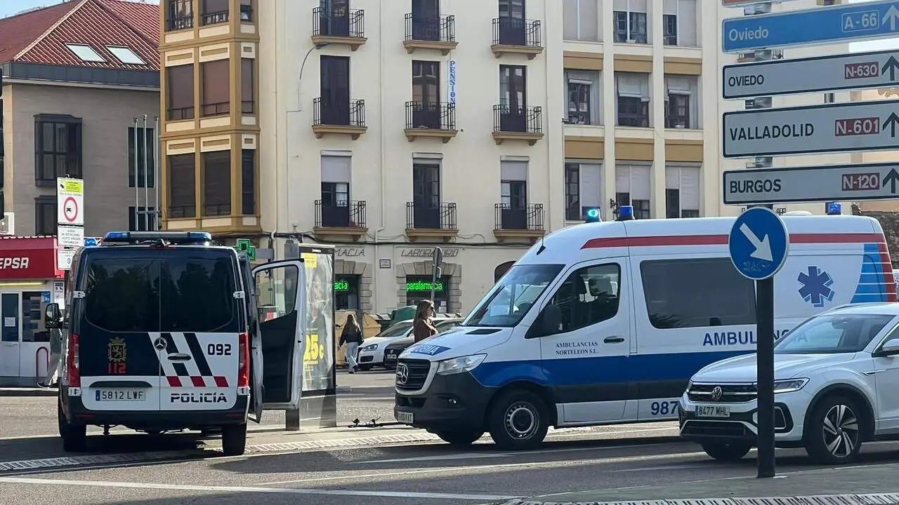 Imagen del lugar del accidente en las inmediaciones del parque de San Francisco, en Le&oacute;n capital. Foto: Luc&iacute;a Ramajo
