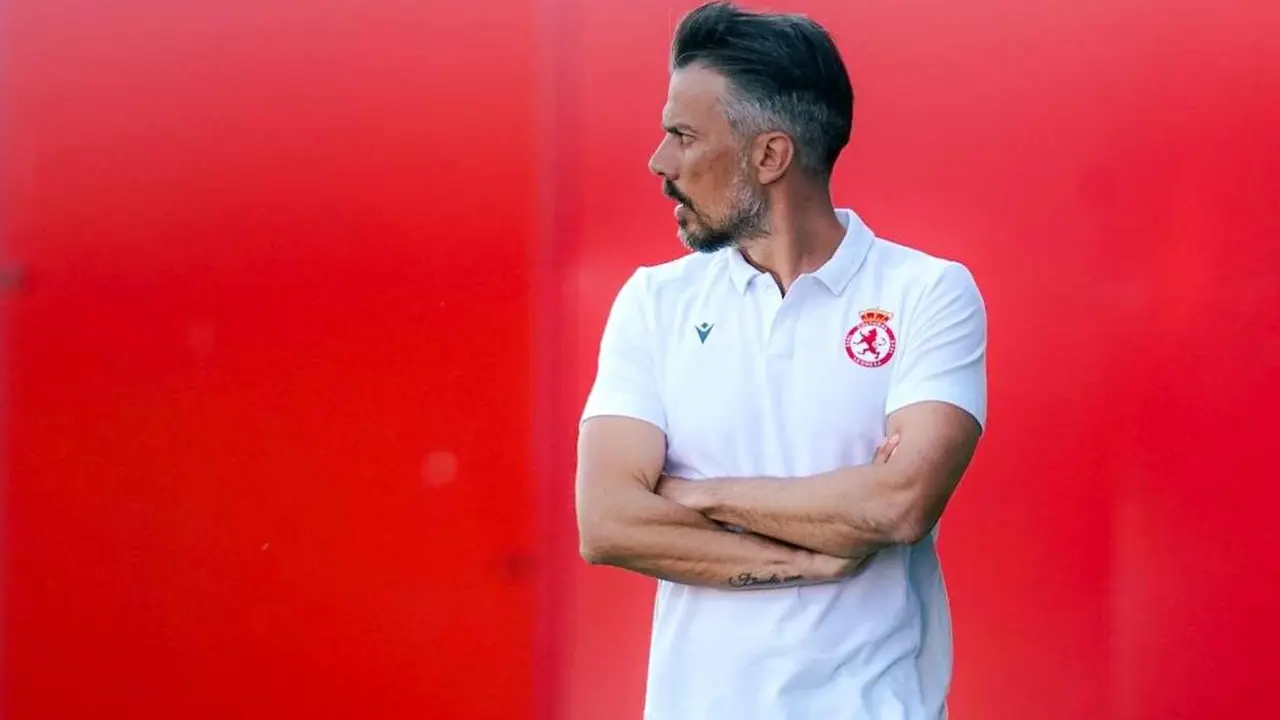 Rub&eacute;n de la Barrera, durante el partido ante el Mirand&eacute;s.