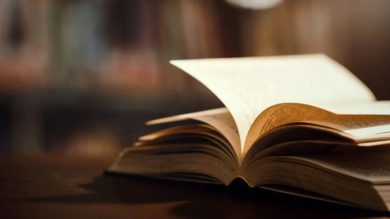 Book in library with open textbook,education learning concept