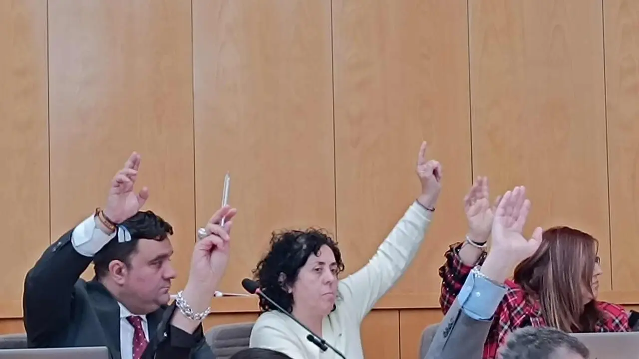 Prieto Olite, en primer t&eacute;rmino, durante el pleno municipal.