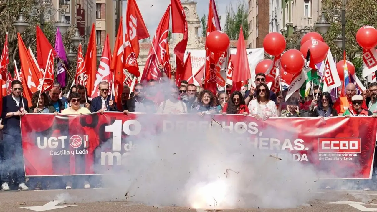 Manifestaci&oacute;n del 1&ordm; de Mayo convocada por UGT y CCOO en Le&oacute;n