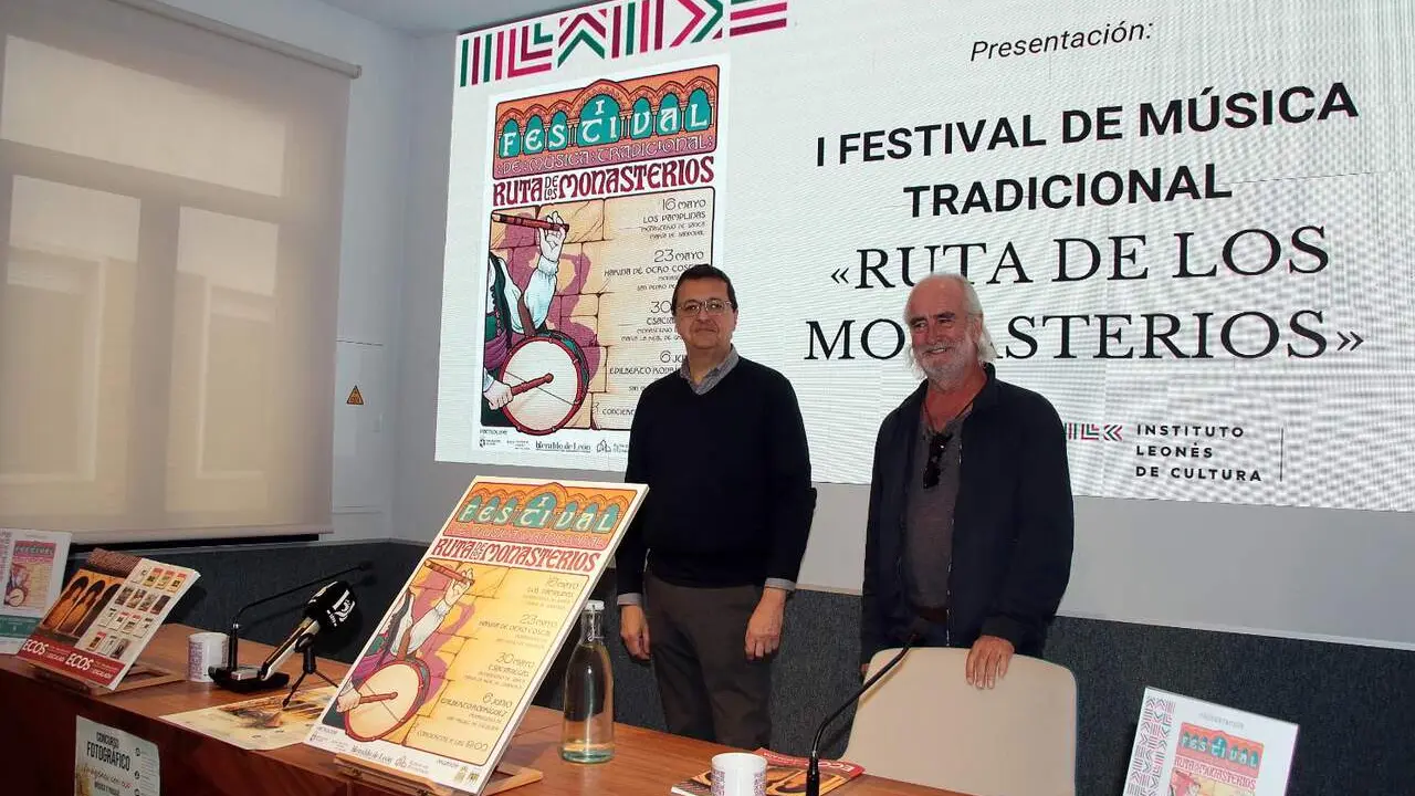 Santa Mar&iacute;a de Sandoval, San Pedro de Eslonza, Santa Mar&iacute;a la Real en Gradefes y San Miguel de Escalada se convertir&aacute;n en escenario privilegiado para bandas leonesas en el primer Festival Ruta de los Monasterios, que ha sido presentado este viernes por Jes&uacute;s Ferrero y Blas Fern&aacute;ndez, de la Asociaci&oacute;n Priorato de Escalada. Fotos: Peio Garc&iacute;a.