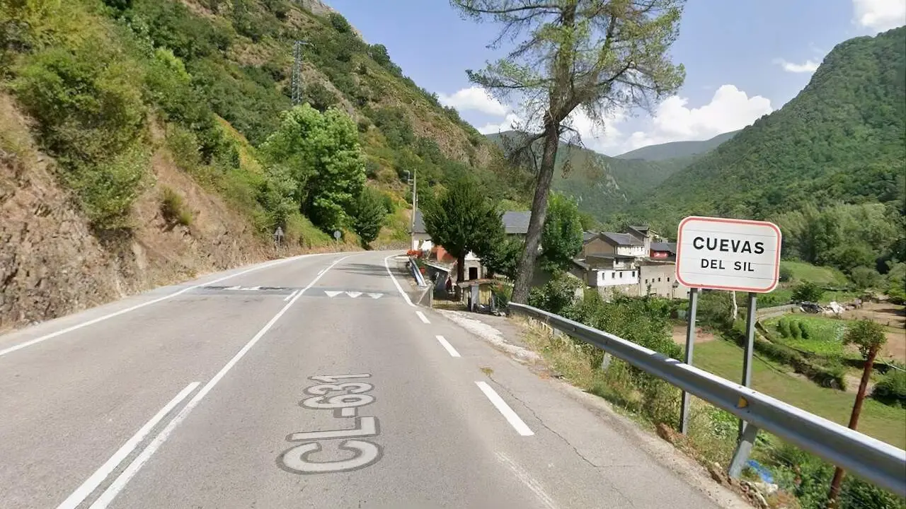 Entrada a Cuevas del Sil por la CL-631. Foto: Google Maps.