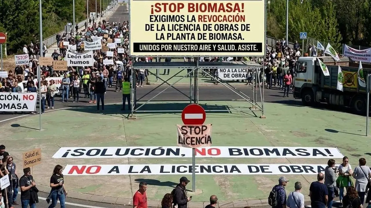 Cartel concentraci&oacute;n contra licencia de obras