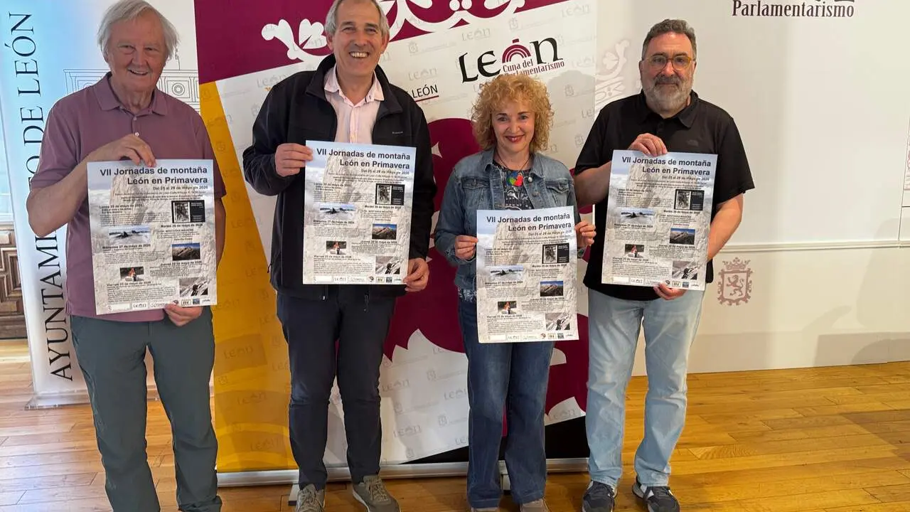 Presentaci&oacute;n de las VII Jornadas de Monta&ntilde;a en el Ayuntamiento de Le&oacute;n este mi&eacute;rcoles. Foto: Ayto. Le&oacute;n.