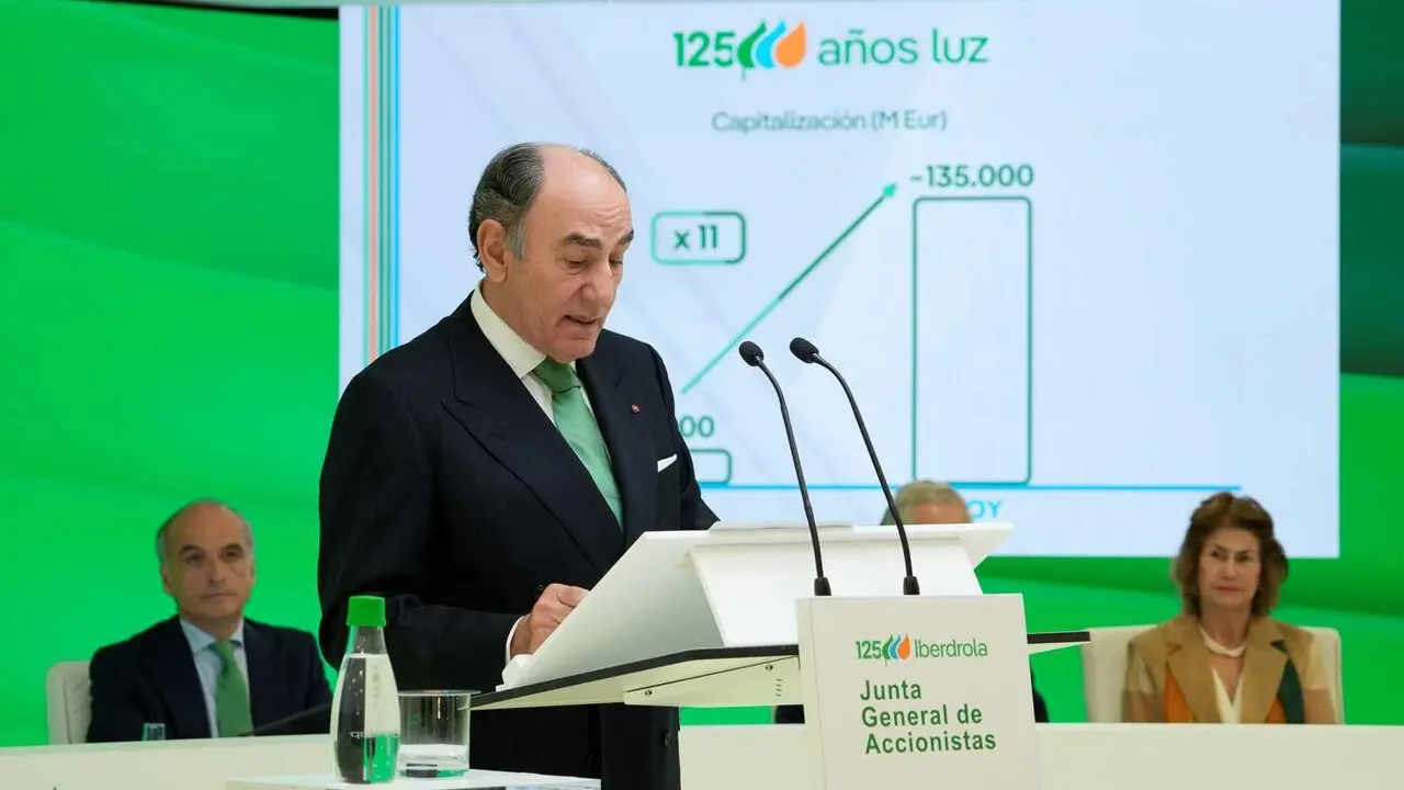 El presidente de Iberdrola, Ignacio S&aacute;nchez Gal&aacute;n, interviene en la Junta del 125 aniversario.