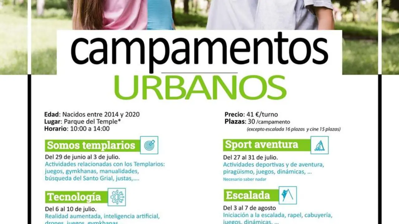 Cartel Campamentos Urbanos Verano 2026.