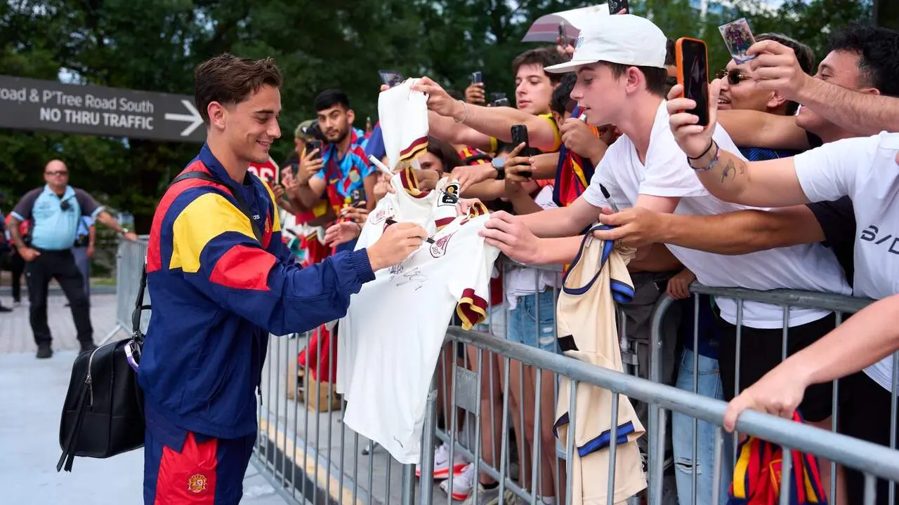 La selecci&oacute;n, a su llegada a Atlanta.