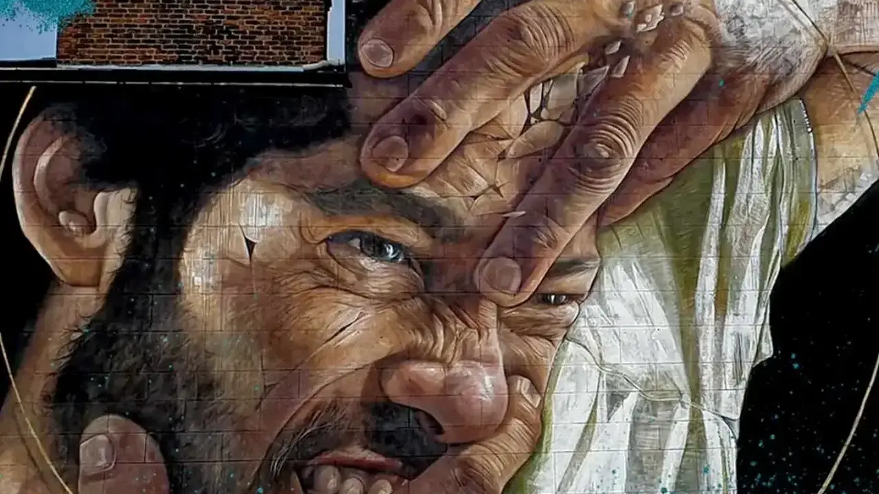 Uno de los murales creados en las &uacute;ltimas ediciones de Art Aero Rap de La Ba&ntilde;eza.