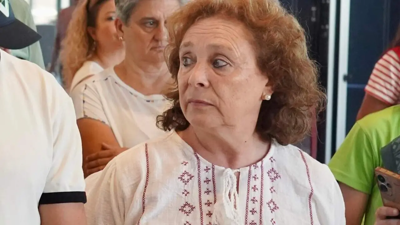 La presidenta de C&aacute;ritas Diocesana de Le&oacute;n, Aurora Baza, participa en el acto final de la V Marcha Solidaria por el Pacto Educativo Global