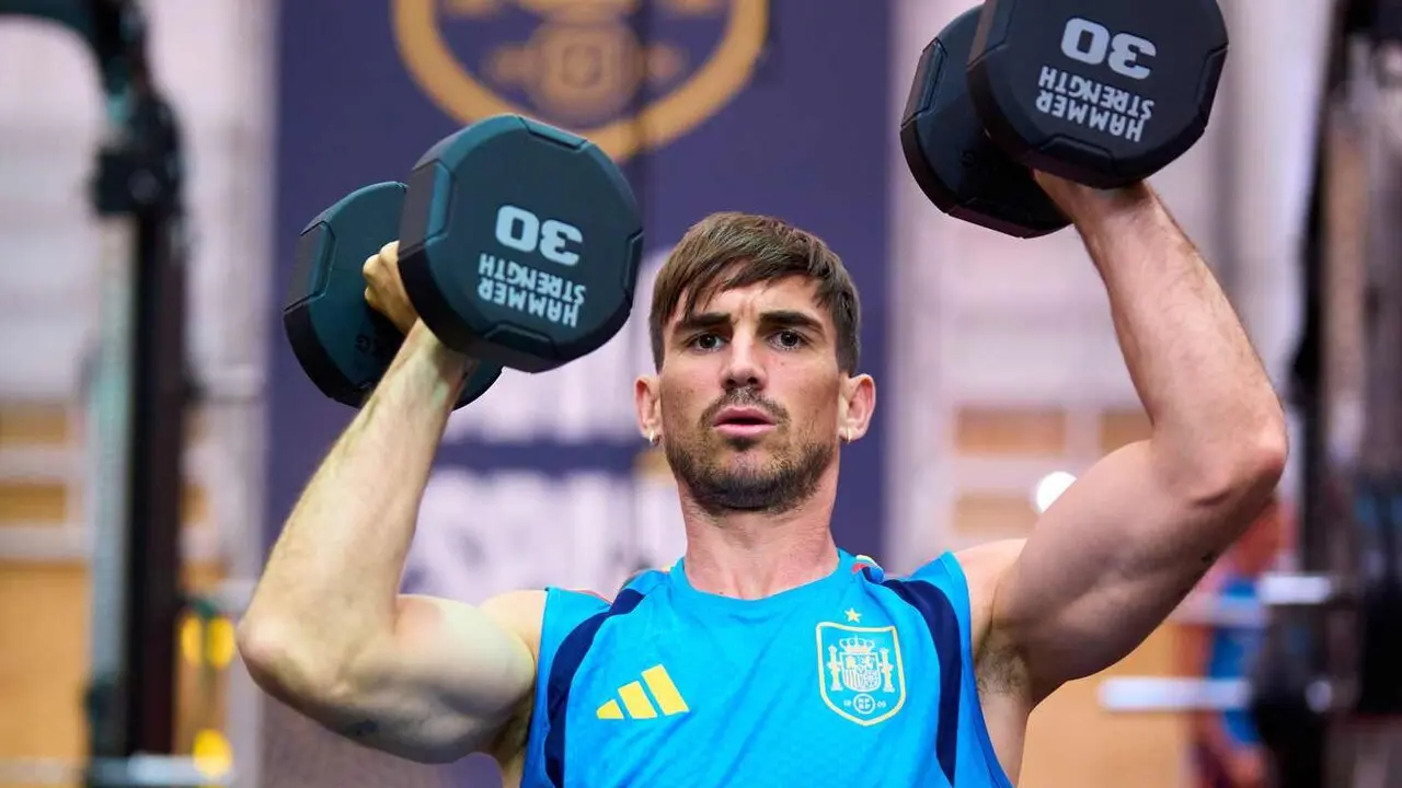 La Selecci&oacute;n, durante una de las sesiones de trabajo en el gimnasio.