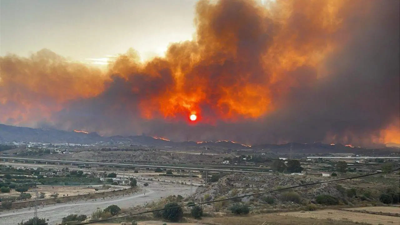 Imagen de la magnitud del incendio.