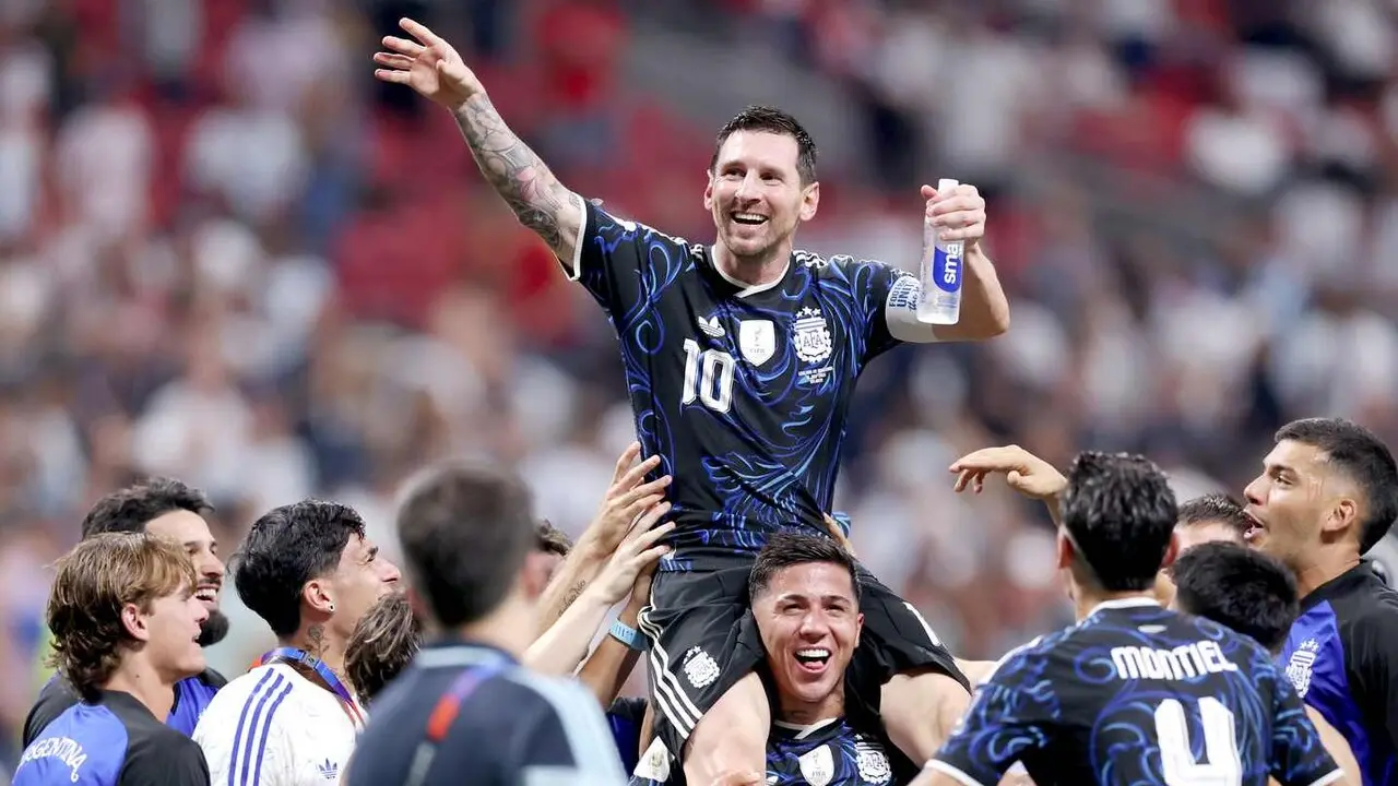 Messi, este mi&eacute;rcoles, celebrando la victoria ante Inglaterra.