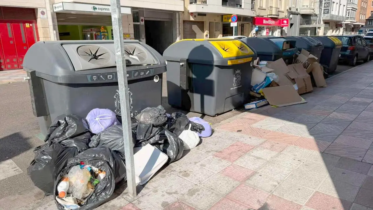 Basura acumulada en el centro de Le&oacute;n en una imagen facilitada por el PP municipal.