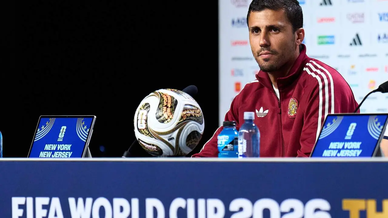 Rodri, durante su comparecencia de prensa.