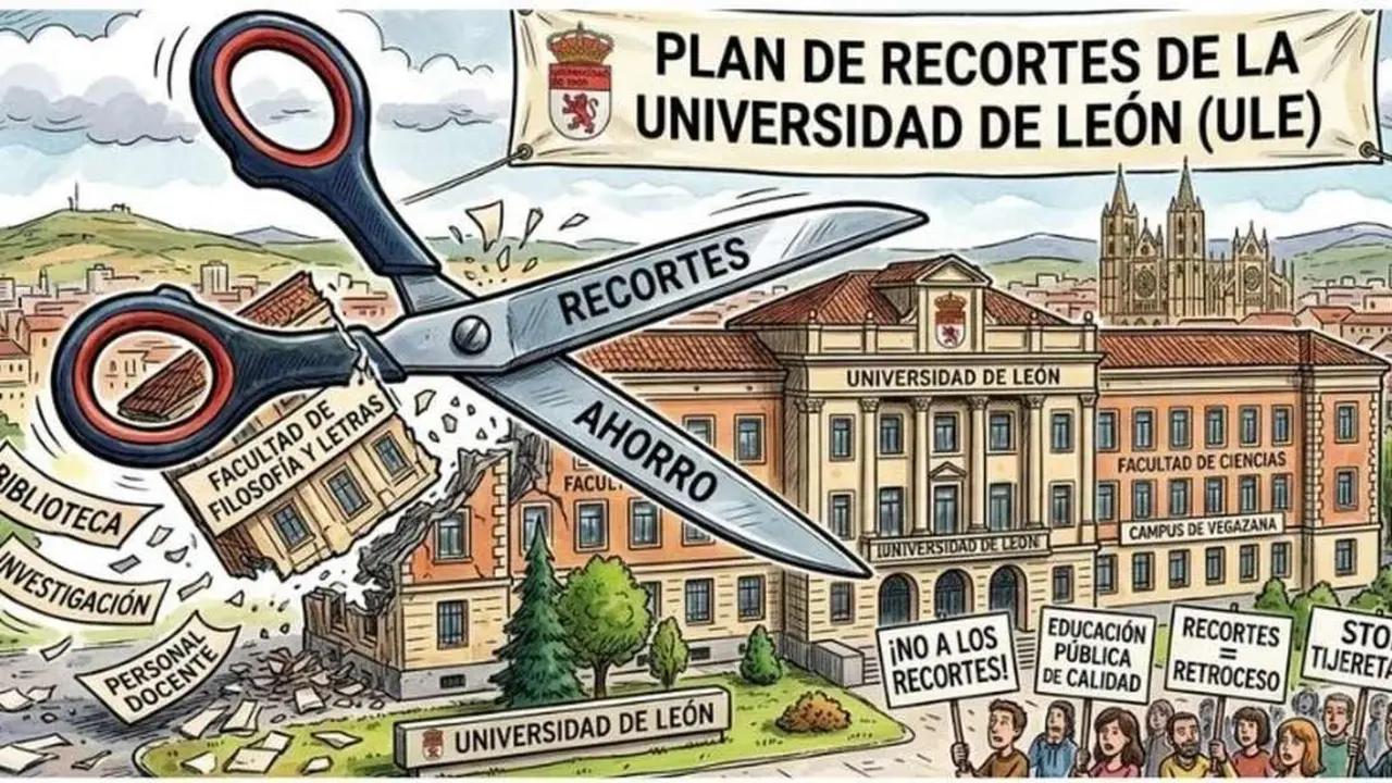 CCOO y su campa&ntilde;a en contra de los recortes en la Universidad de Le&oacute;n.