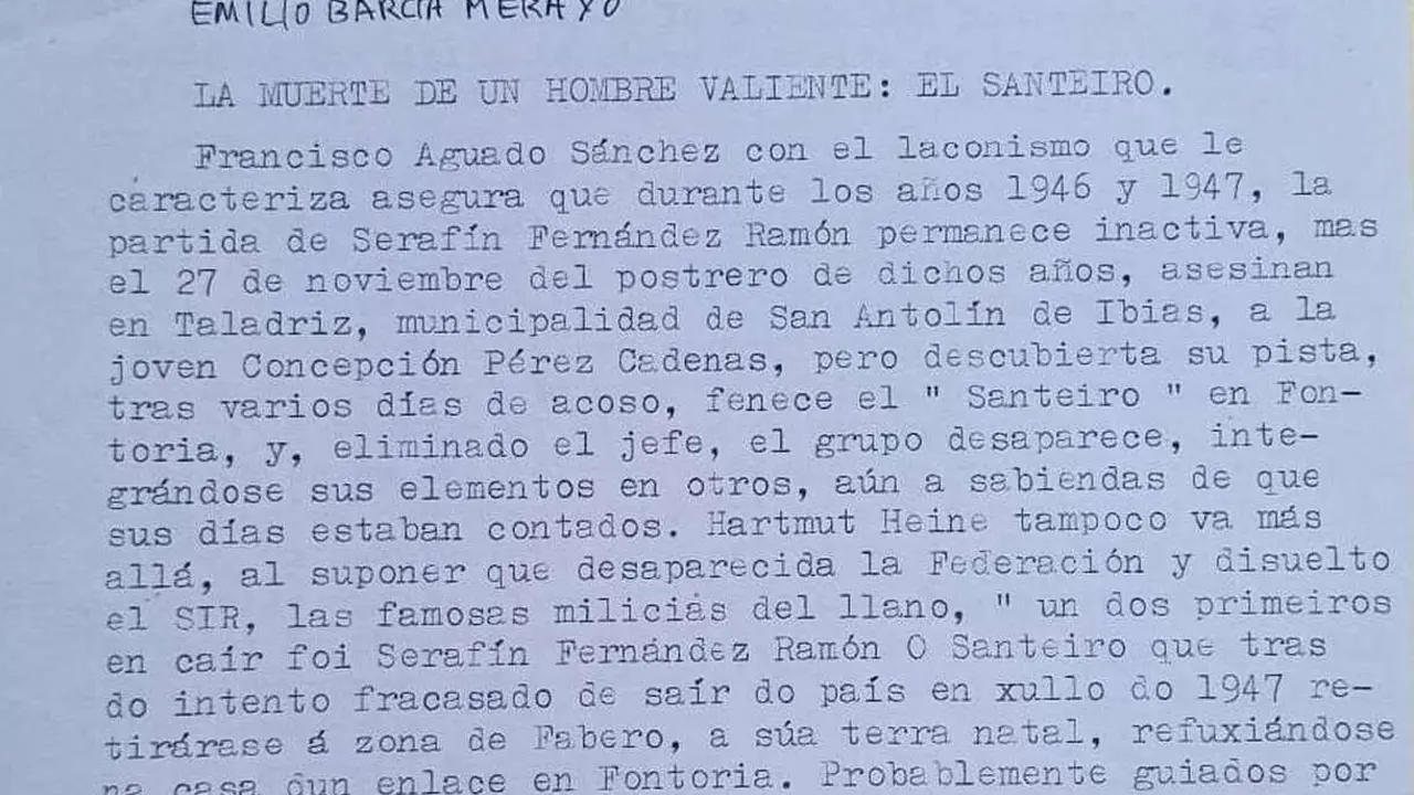 Imagen parcial del texto difundido.