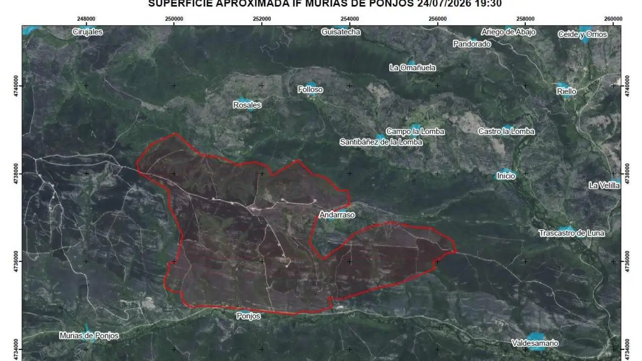 Imagen de la zona afectada por el incendio.