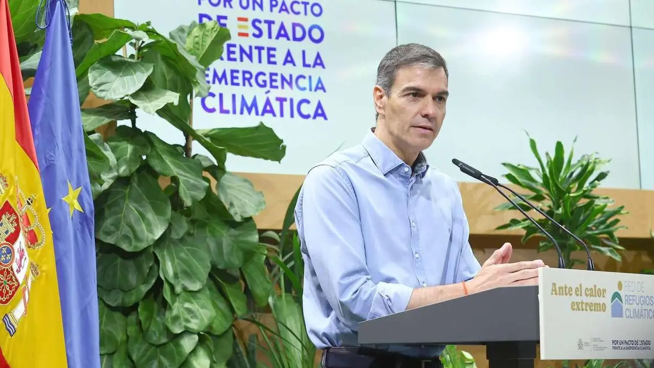 Pedro S&aacute;nchez, durante el anuncio de Zaragoza como nueva sede de la Agencia.