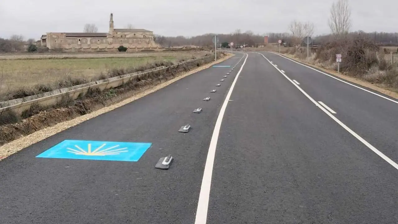 Trazado del Camino de Santiago en la zona de Mansilla Mayor.